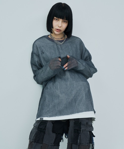 「AIVER」 長(zhǎng)袖Tシャツ MEDIUM グレー メンズ