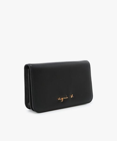 アニエスベー　ショルダーウォレット　がま口　ブラック agnes b.（アニエスベー） 財布 レザー 2way財布ショルダー ”City