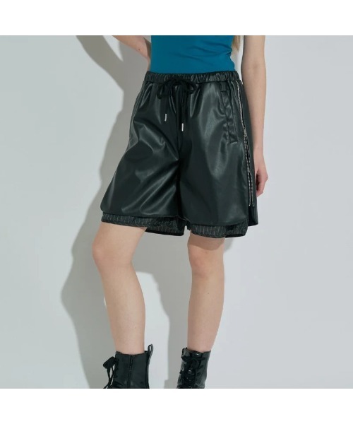 anna sui nyc ハーフパンツ パンツ 短パン ANNA SUI NYC LEATHER HALF