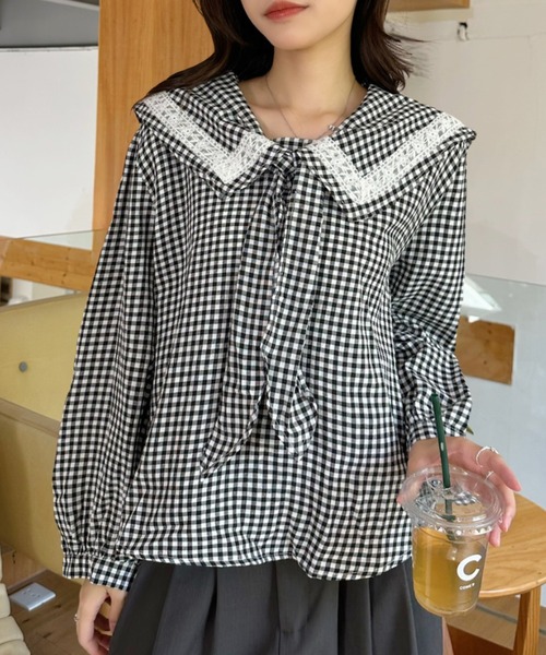 ブラウス シャツ 「Good Riddance」 セーラーカラーフリルブラウス