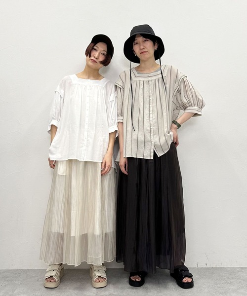 「niko and...」 半袖ブラウス MEDIUM アイボリー レディース_画像3