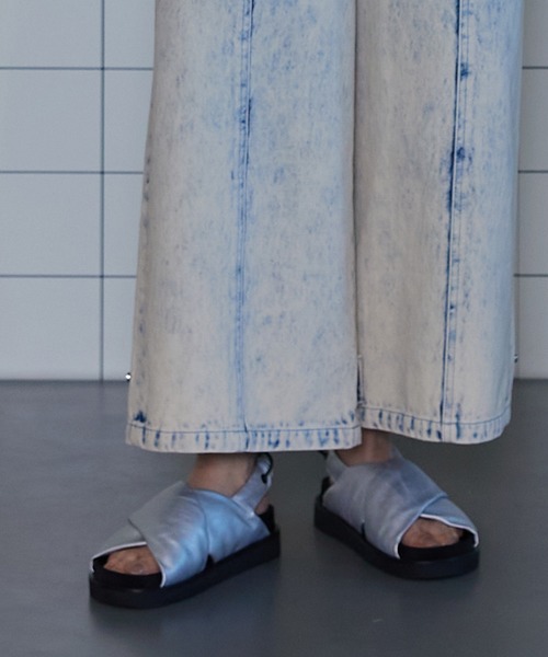 「MAISON SPECIAL」 フラットサンダル 37 グレー レディース_画像8