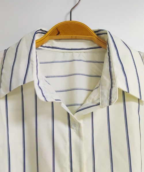 シャツワンピース ストライプ柄ロングシャツワンピース : ZOZOTOWN