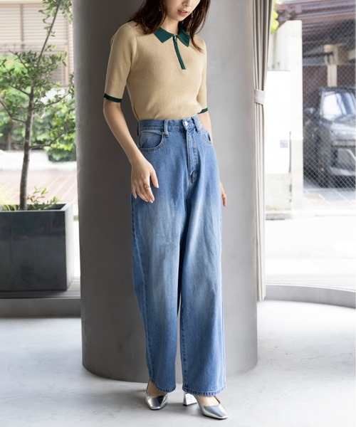 「MAISON BREEZE reveur」 半袖ニット FREE グレー レディース_画像9