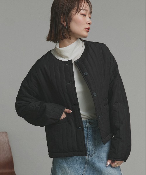 ad thie（アドティエ） ジャケット ノーカラージャケット ストライプ