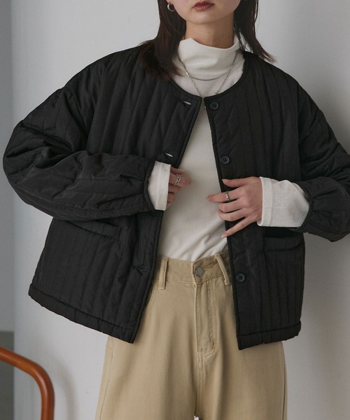 ad thie（アドティエ） ジャケット ノーカラージャケット ストライプ