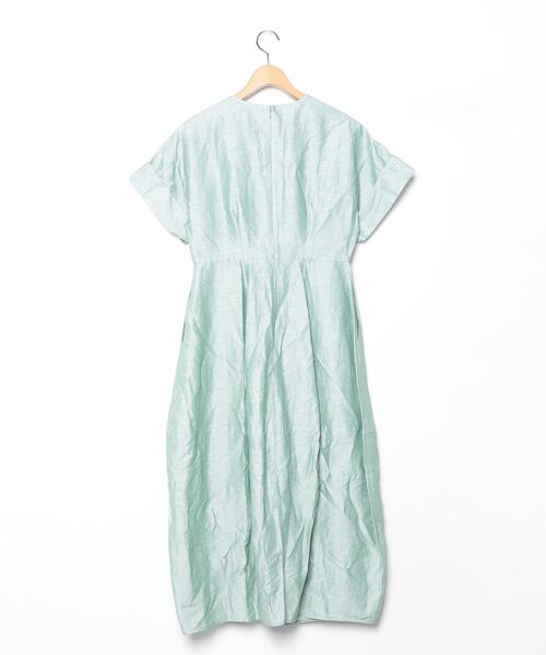 「LANVIN en Bleu」 半袖ワンピース 38 グリーン レディースの画像