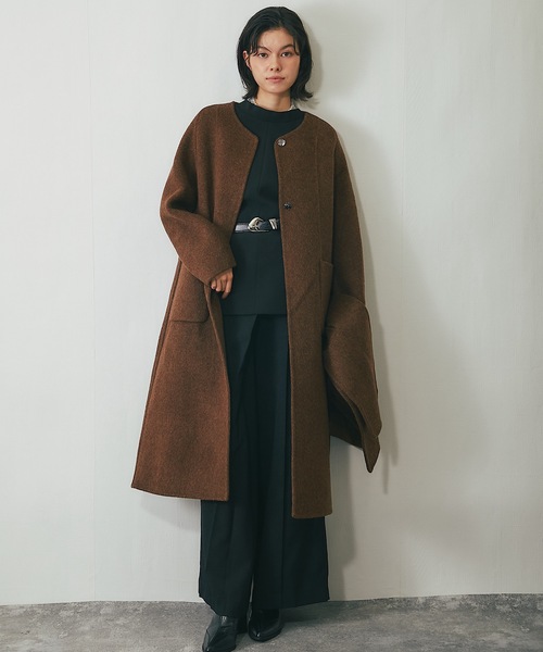 L'Or レギュラーヘム　ケープコート　ダークブラウン　かじまり　ウールコート 楽天市場】【60％OFFクーポン対象】ケープコート アウター コート