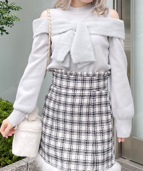 「abc une face」 長袖ニット FREE ブラック レディース_画像2