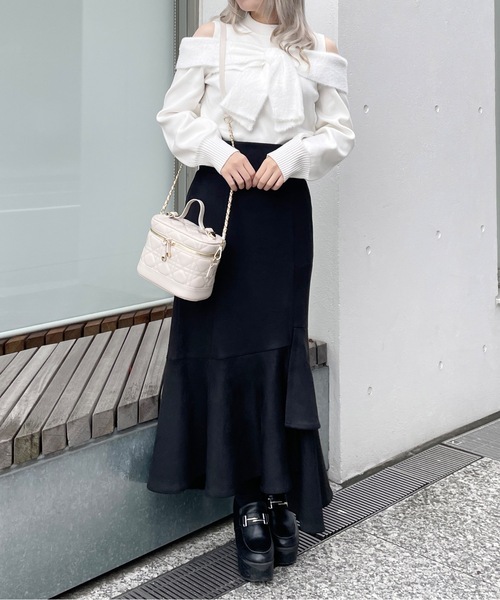 「abc une face」 長袖ニット FREE ブラック レディース_画像9