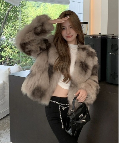 gossip!ロサンゼルス コート アウター Y2K フェイクファーブルゾン