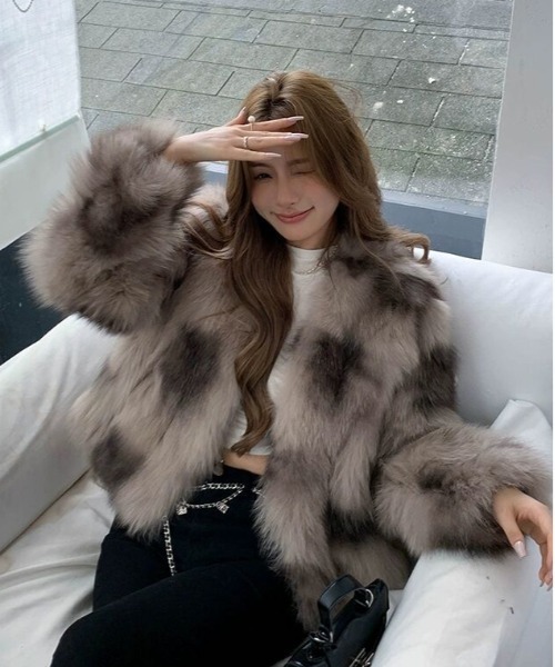 gossip!ロサンゼルス コート アウター Y2K フェイクファーブルゾン