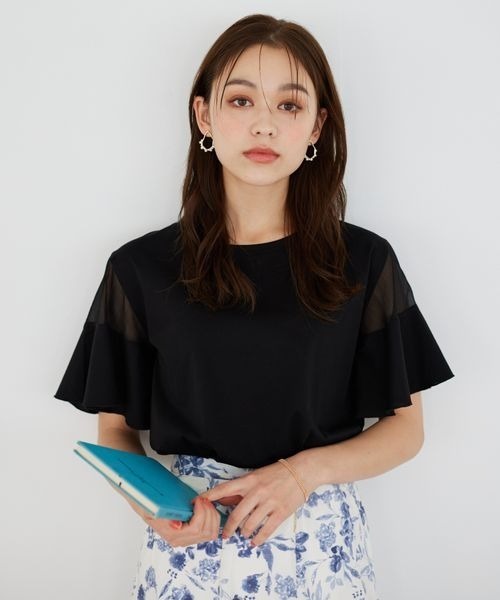 「mysty woman」 半袖カットソー FREE グレイッシュベージュ レディース_画像3