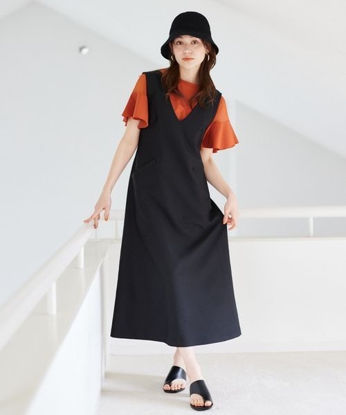 「mysty woman」 半袖カットソー FREE グレイッシュベージュ レディース_画像4