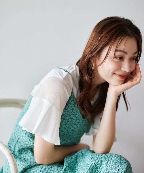 「mysty woman」 半袖カットソー FREE グレイッシュベージュ レディース_画像9