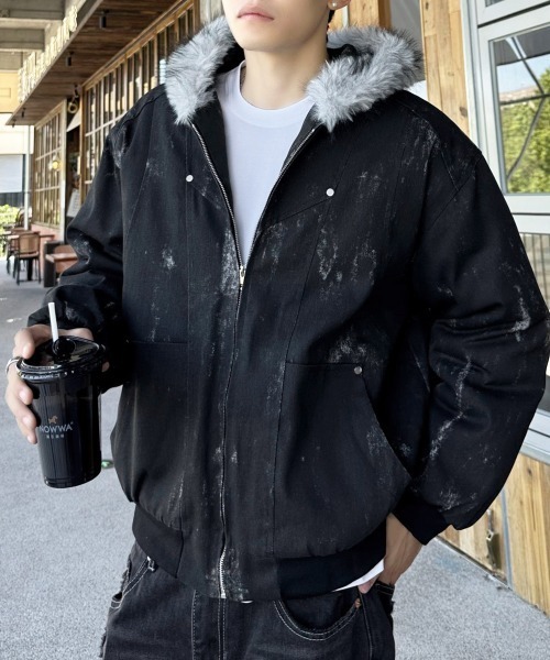 NEW GENTLEMAN ブルゾン アウター ウルバリン ファーフード ビッグ
