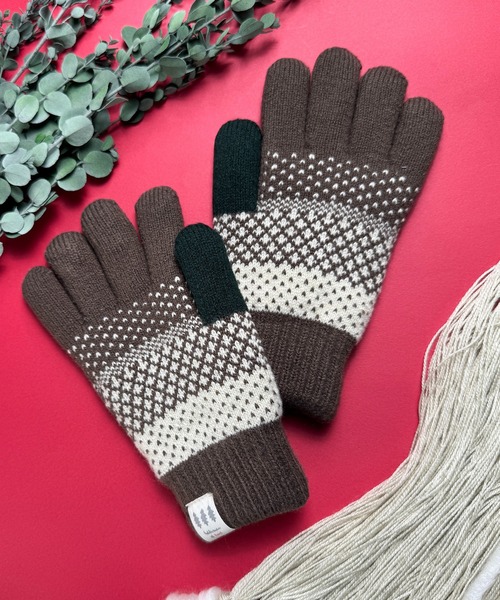 CALIFORNIA OUTFITTERS 手袋 8E21 ノルディック柄 5本指 手袋 北欧風