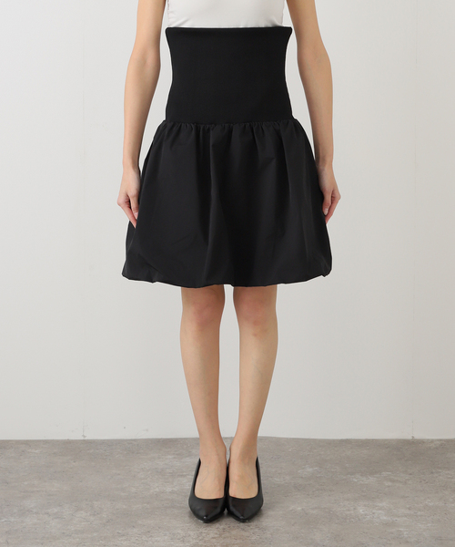 AMOMENTO / NYLON SHIRRING MINI SKIRT TOP/スカート/0/ポリエステル/BLK Spick＆Span（スピック アンド スパン） スカート AMOMENTO / ア