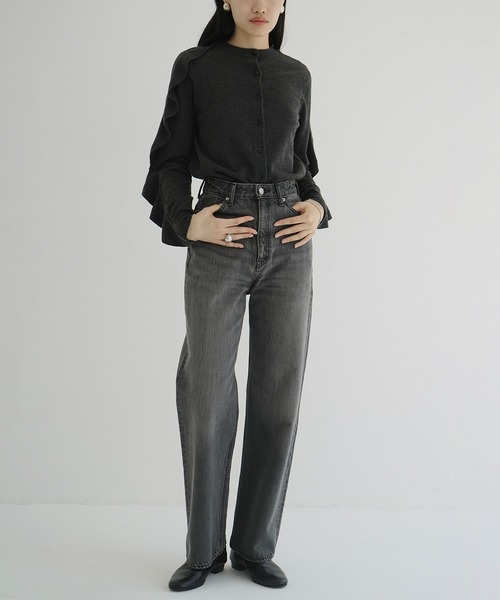 CLANE（クラネ） カーディガン W FACE SHOULDER FRILL KNIT CARDIGAN