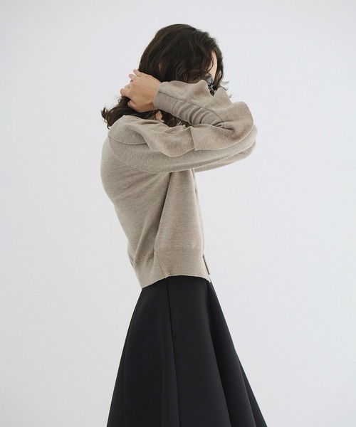 CLANE（クラネ） カーディガン W FACE SHOULDER FRILL KNIT CARDIGAN