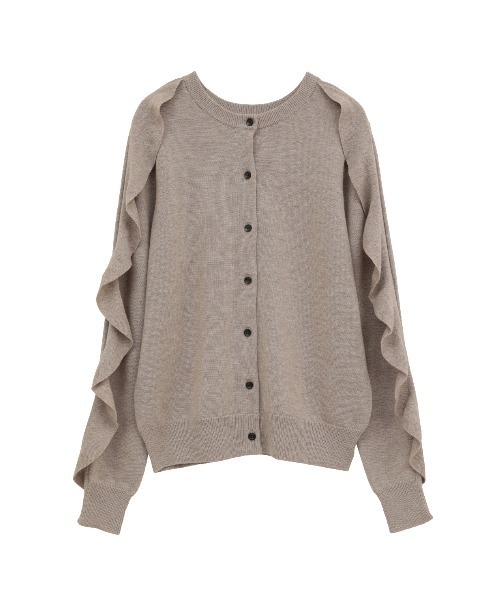 CLANE（クラネ） カーディガン W FACE SHOULDER FRILL KNIT CARDIGAN