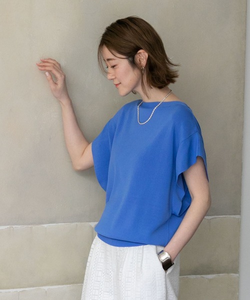 「DOUX ARCHIVES」 ノースリーブニット FREE ネイビー レディース_画像4