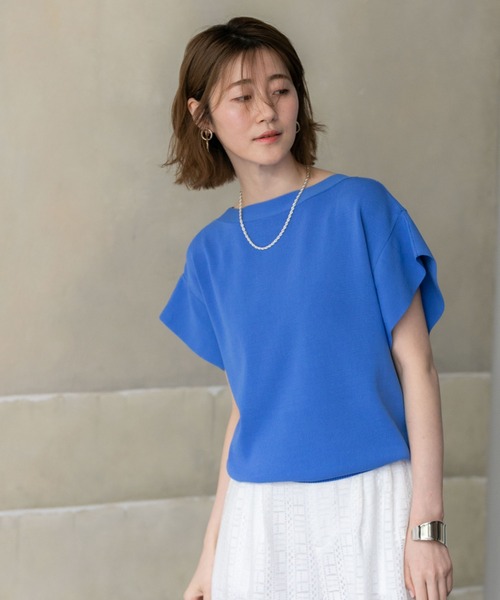 「DOUX ARCHIVES」 ノースリーブニット FREE ネイビー レディース_画像6