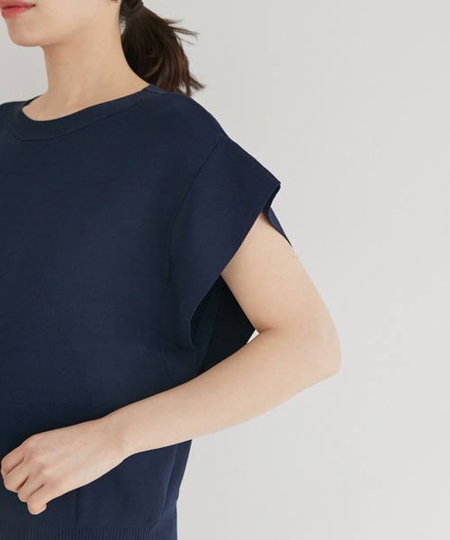 「DOUX ARCHIVES」 ノースリーブニット FREE ネイビー レディース_画像9