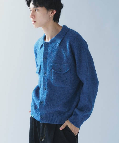 「Adoon plain」 ニットカーディガン MEDIUM ベージュ メンズ_画像2