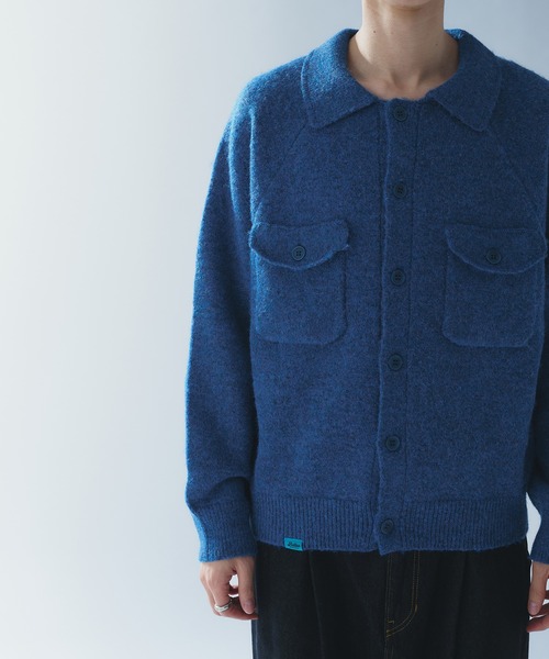 「Adoon plain」 ニットカーディガン MEDIUM ベージュ メンズ_画像6