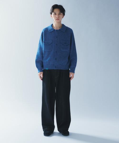 「Adoon plain」 ニットカーディガン MEDIUM ベージュ メンズ_画像8