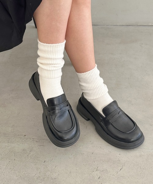 CLEA ローファー 厚底クラシックローファー レディース : ZOZOTOWN