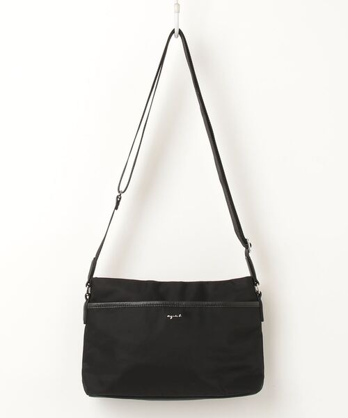 【美品】agnes b. ショルダーバッグ レザー ブラック 現行品 agnes b.（アニエスベー） ショルダーバッグ - ブラック レディース