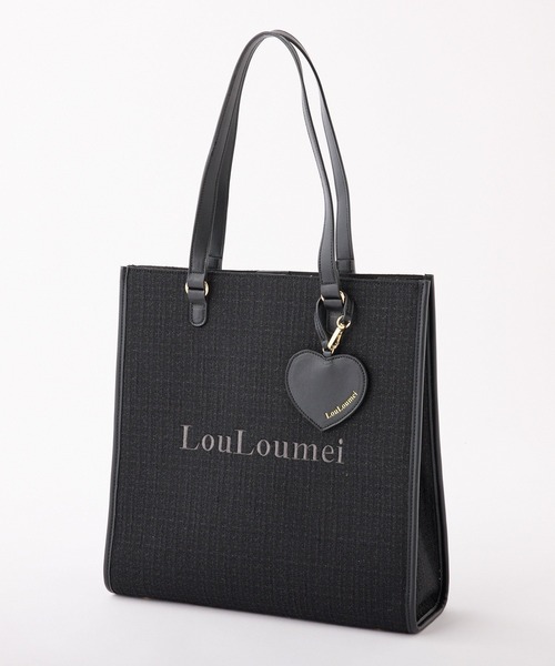LouLoumei ブラックトートバッグ LouLoumei（ルルミー） トートバッグ WEB限定/「LouLoumei」ハート