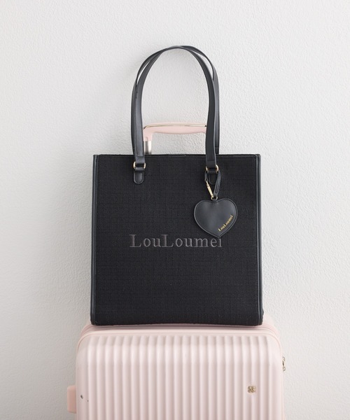 LouLoumei ブラックトートバッグ LouLoumei（ルルミー） トートバッグ WEB限定/「LouLoumei」ハート