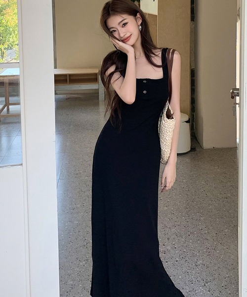 「meJane」 ノースリーブワンピース M チャコールグレー レディース_画像9