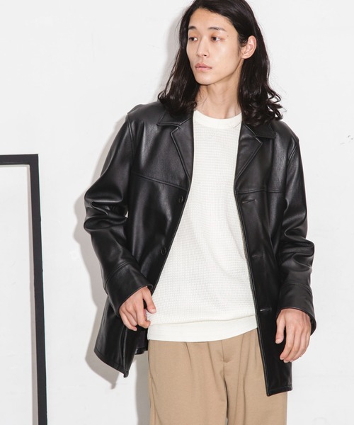 NANO universe（ナノ・ユニバース） レザージャケット M ブラック