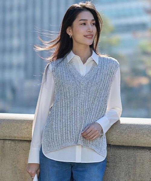 ICB（アイシービー） ブラウス シャツ クリーンブロード タイ付き