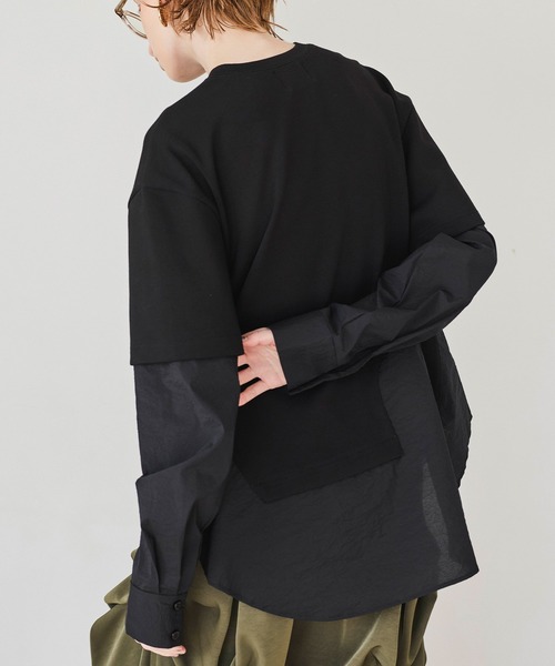 OMMO（オーエムエムオー） tシャツ SHIRT LAYERED DOCKING TOP