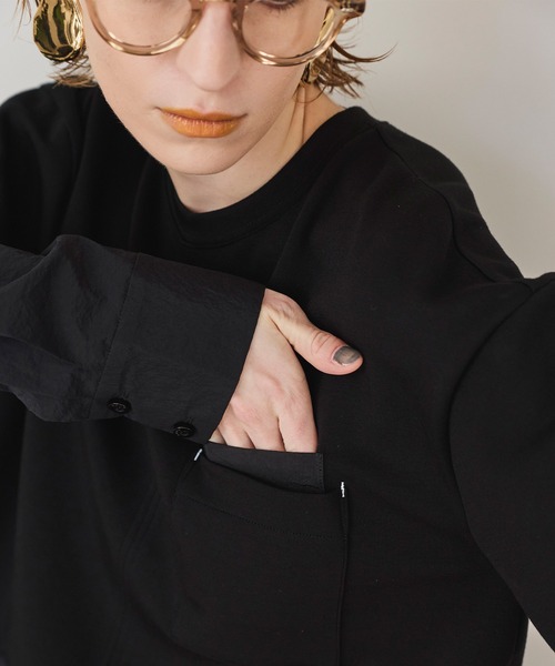 OMMO（オーエムエムオー） tシャツ SHIRT LAYERED DOCKING TOP