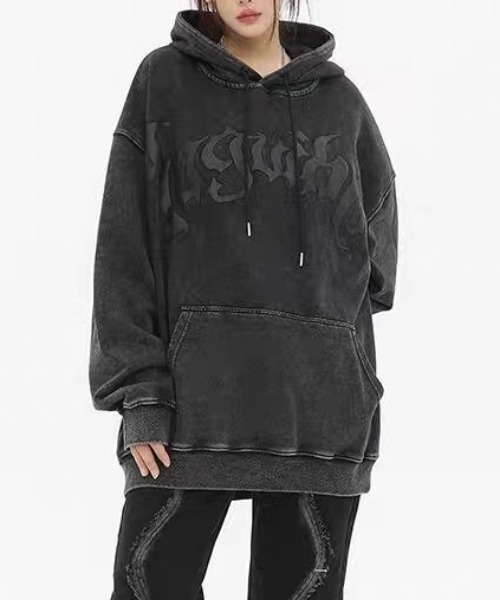 「DIAVEL」 プルオーバーパーカー M ダークグレー レディース_画像2