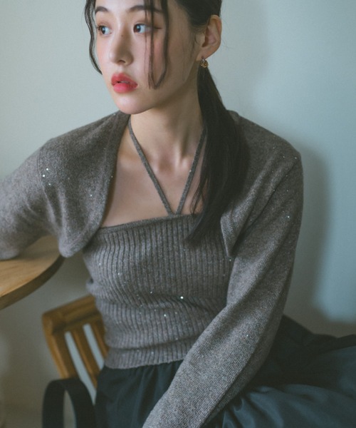 「VANNIE U」 ニットアンサンブル FREE ホワイト レディース_画像5