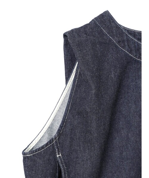 mizuiroind（ミズイロインド） ベスト ジレ デニムベスト(ONEWASH