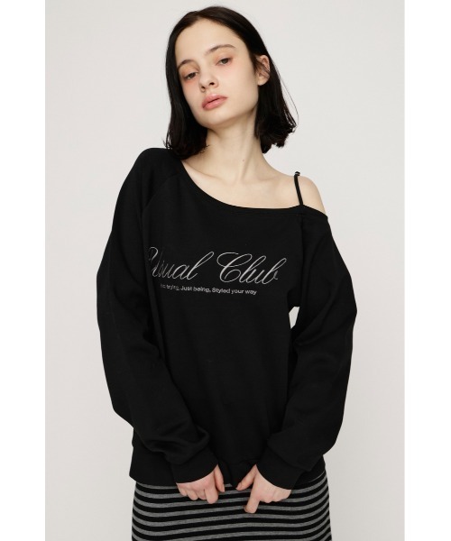 SLY（スライ） ニット セーター OFF SHOULDER LOGO TOPS オフ