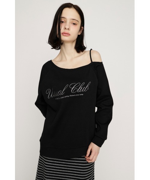 SLY（スライ） ニット セーター OFF SHOULDER LOGO TOPS オフ