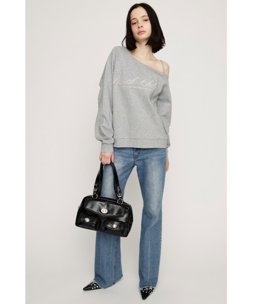 SLY（スライ） ニット セーター OFF SHOULDER LOGO TOPS オフ