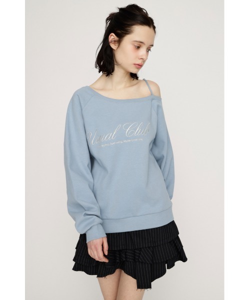 SLY（スライ） ニット セーター OFF SHOULDER LOGO TOPS オフ