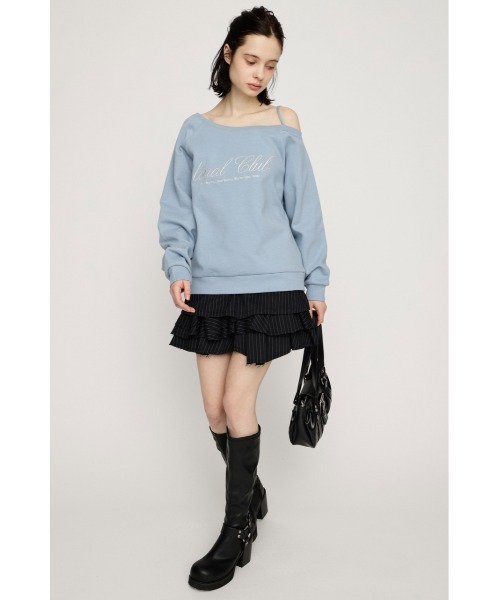SLY（スライ） ニット セーター OFF SHOULDER LOGO TOPS オフ