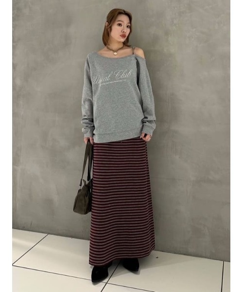 SLY（スライ） ニット セーター OFF SHOULDER LOGO TOPS オフ