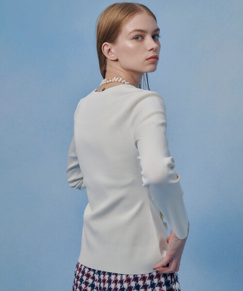 ニット セーター 「LOULOU WILLOUGHBY」ドレープアシメプルオーバー レディースの画像